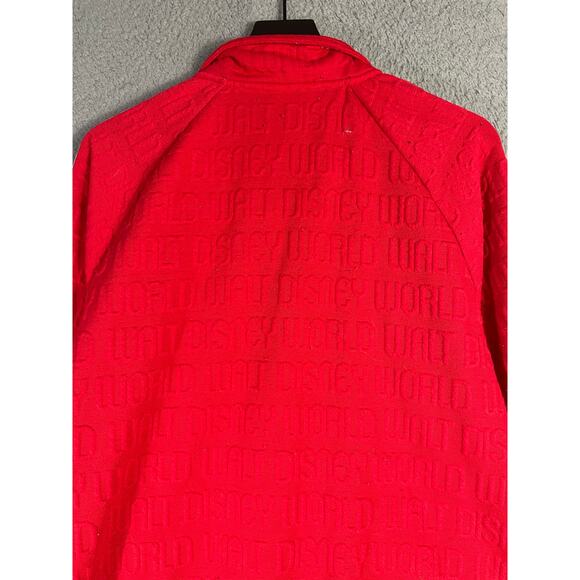 Walt‎ Disney World Red Track Jacket Large Unisex Adult Zip Varsity Embossed Logo - Picture 8 of 11